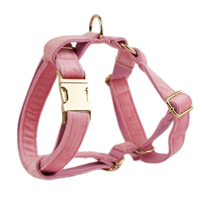 Pink Velvet Harness Set